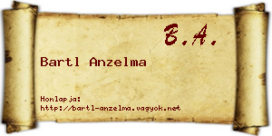 Bartl Anzelma névjegykártya